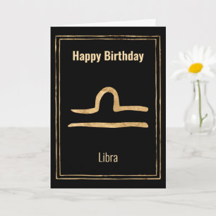 Libra Astrologie Sternzeichen zodiac Happy Birthda Karte