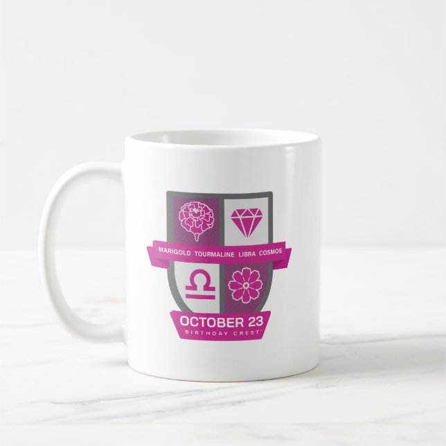 Libra Birthday Crest™ for October 1-23 Mug Kaffeetasse (Links)