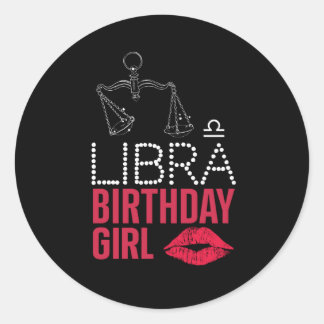 LIBRA BIRTHDAY GIRL RUNDER AUFKLEBER