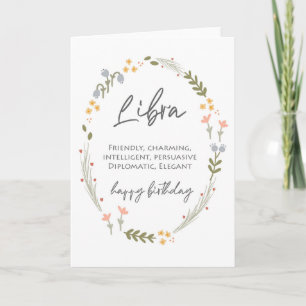 Libra Birthday Zodiac Star Sign Personalisiert Karte