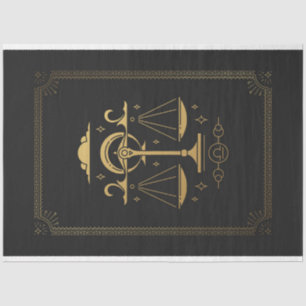 Libra Black and Gold Tarot Mystische Kunst, Dichtu Seidenpapier