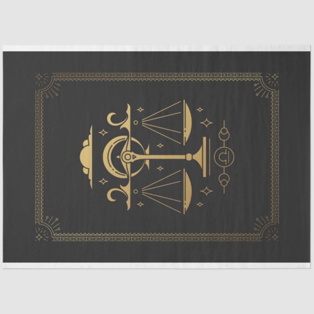 Libra Black and Gold Tarot Mystische Kunst, Dichtu Seidenpapier (Vorderseite)