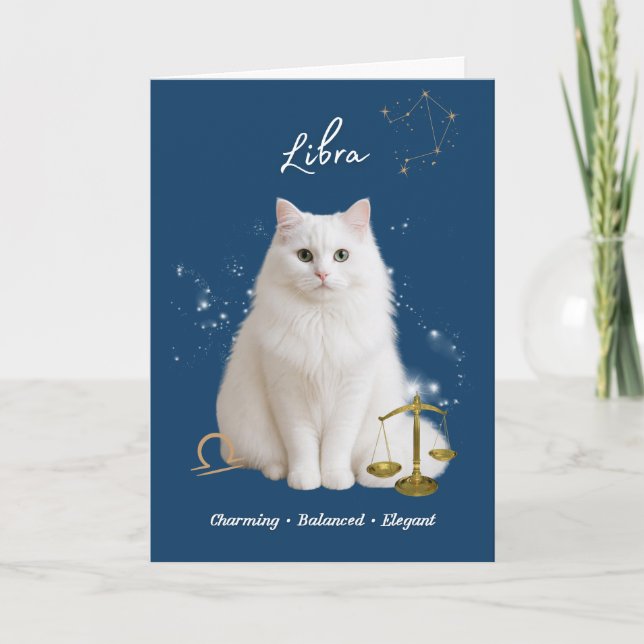 Libra Cat Birthday Card Karte (Vorderseite)