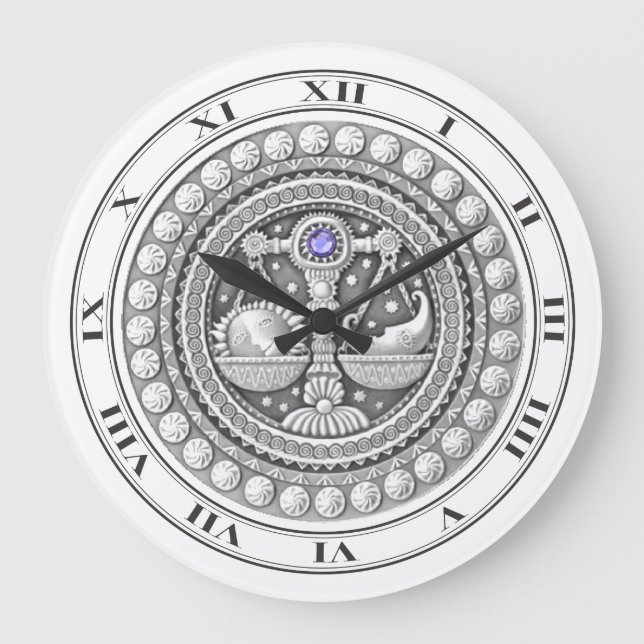 Libra Coin Wall Clock Große Wanduhr (Vorderseite)