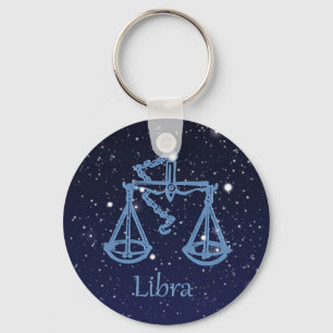 Libra Constellation and Zodiac Sign with Stars Schlüsselanhänger