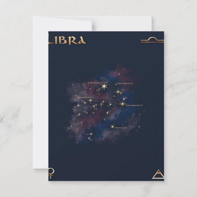 Libra Constellation - Einzigartiges Libra Lover Ge Einladung (Vorderseite)