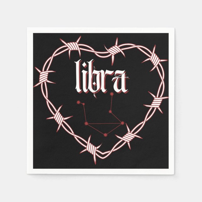 Libra Constellation Gothic Dark Celestial Art Serviette (Vorderseite)