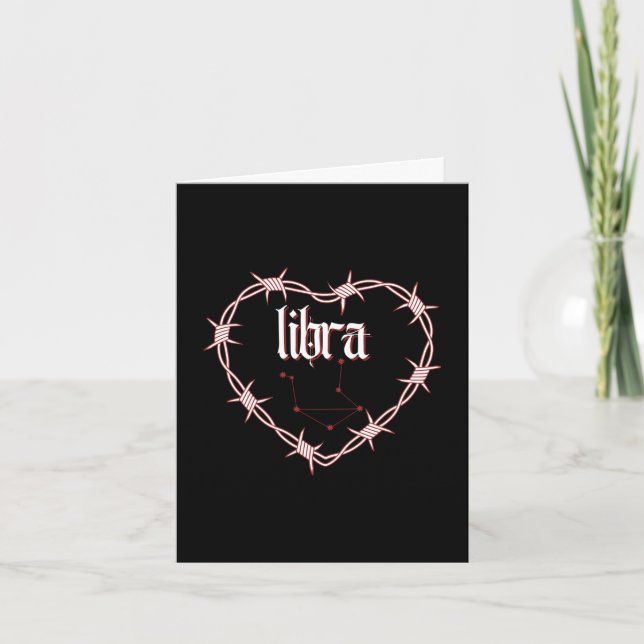 Libra Constellation Gothic Dark Edgy Birthday Karte (Vorderseite)