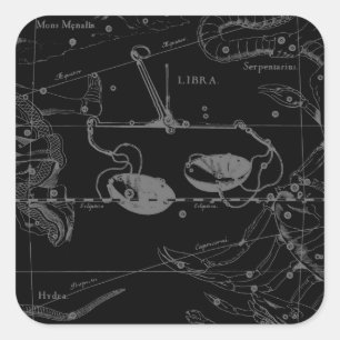 Libra Constellation Hevelius circa 1690 Quadratischer Aufkleber