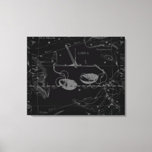 Libra Constellation Map Hevelius 1690 Sept Okt Leinwanddruck