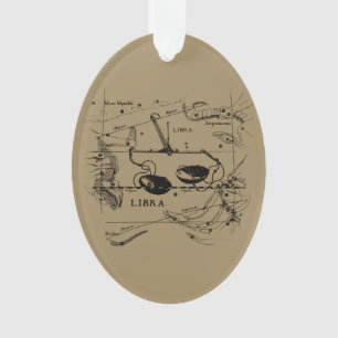 Libra Constellation Map Hevelius circa 1690 Ornament