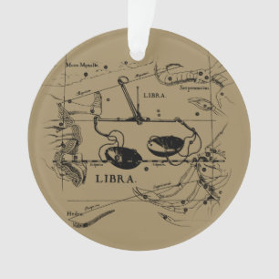 Libra Constellation Map Hevelius circa 1690 Ornament