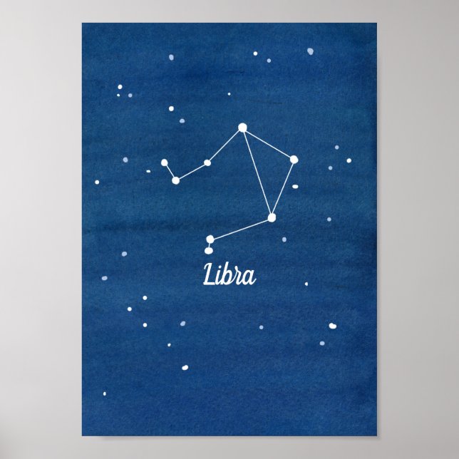 Libra Constellation Night Sky Indigo Poster (Vorne)