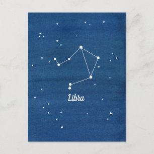 Libra Constellation Night Sky Postkarte