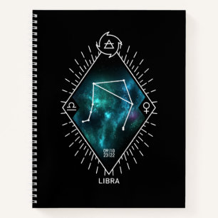 Libra Constellation & Zodiac-Symbol Notizbuch