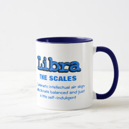 Libra Die blau-weiße astrologische Tasse