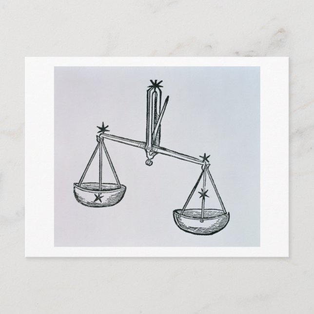 Libra (die Skalen) eine Abbildung aus dem "Poeti Postkarte (Vorderseite)