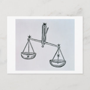 Libra (die Skalen) eine Abbildung aus dem "Poeti Postkarte