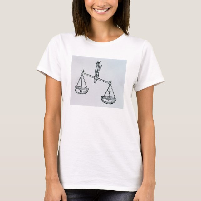 Libra (die Skalen) eine Abbildung aus dem "Poeti T-Shirt (Vorderseite)