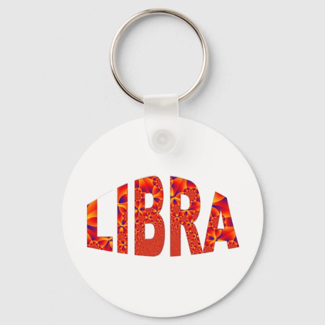 Libra - Firey Orange Yellow Blue Schlüsselanhänger (Vorderseite)