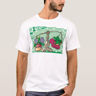 Libra florale Waagen mit einem Gewicht von Blume T-Shirt