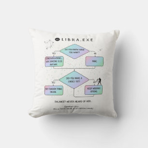 Libra-Flowchart Funny Zodiac Sign Spaß (Farbe) Kissen
