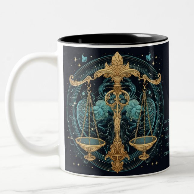Libra Geburtstag Namenszusatz zum Okt Geschenktee  Zweifarbige Tasse (Von Creator hochgeladen)