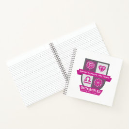 Libra Geburtstags-Emblem™ für 1.-23. Oktober Notizbuch