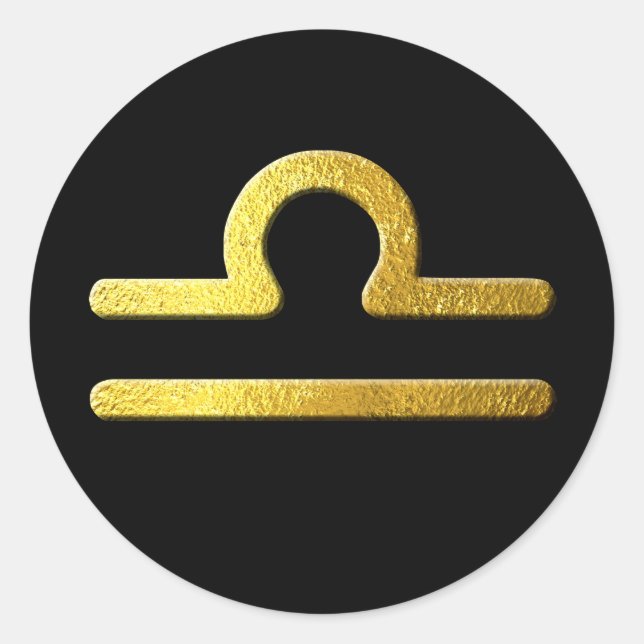 Libra Gold Runder Aufkleber (Vorderseite)