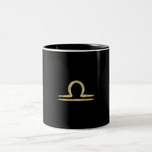 LIBRA Gold September Geburtstagsastrologie  Zweifarbige Tasse
