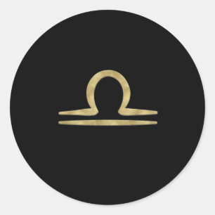 LIBRA Gold September Oktober Geburtstag Astrologie Runder Aufkleber