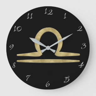 LIBRA Gold September Oktober Geburtstagsastrologie Große Wanduhr