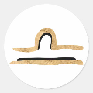 Libra-Gold-Textur zodiakisches Astrologie-Symbol Runder Aufkleber