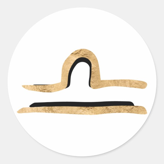 Libra-Gold-Textur zodiakisches Astrologie-Symbol Runder Aufkleber (Vorderseite)