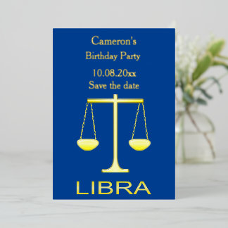 Libra Golden Scales Sign Custom Geburtstag Folien Feiertagskarte