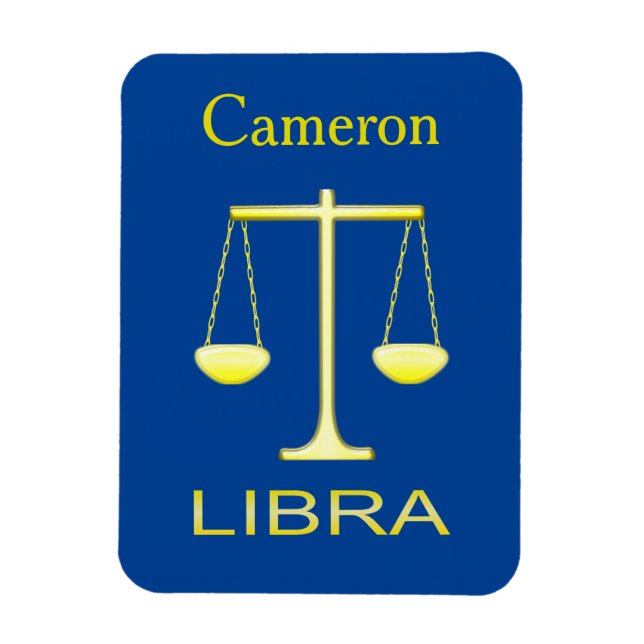 Libra Golden Scales Sign Custom Magnet (Vertikal)