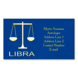 Libra Golden Scales Sign Custom Magnetische Visitenkarte