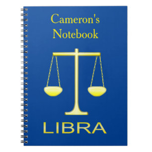 Libra Golden Scales Sign Custom Notizblock