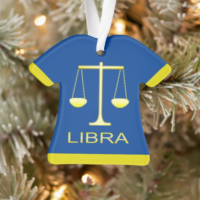 Libra Golden Scales Sign Custom Ornament (Baum)