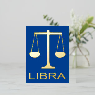 Libra Golden Scales Sign Folien Feiertagspostkarte