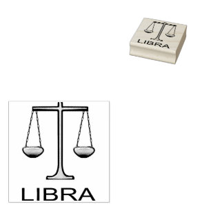 Libra Golden Scales Sign Gummistempel
