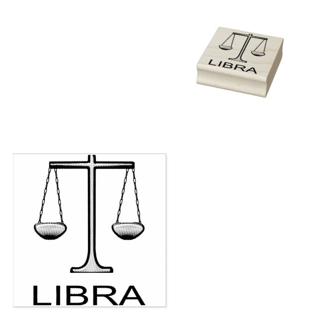 Libra Golden Scales Sign Gummistempel (Stempel)