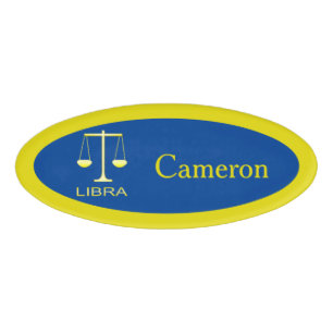 Libra Golden Scales Sign Individuelle Name Namenschild