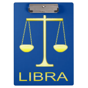 Libra Golden Scales Sign Klemmbrett