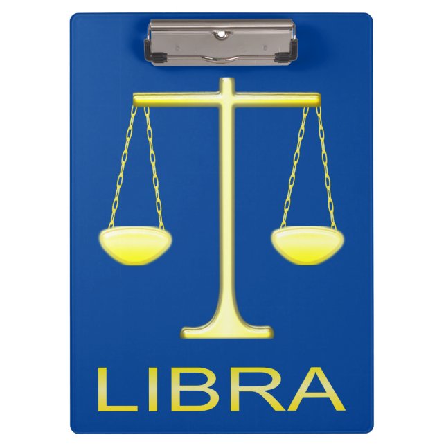 Libra Golden Scales Sign Klemmbrett (Vorderseite)