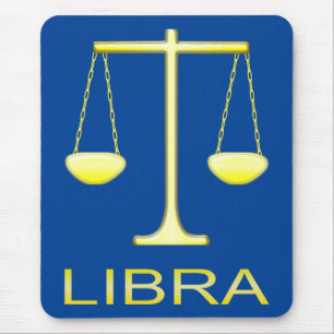 Libra Golden Scales Sign Mousepad
