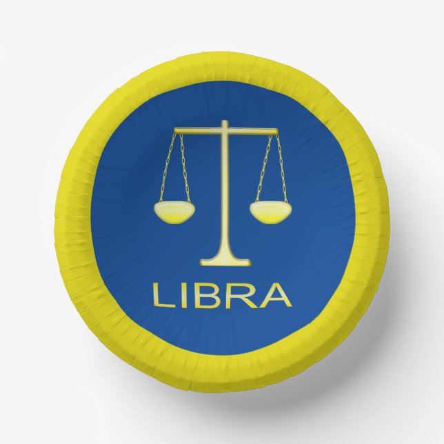 Libra Golden Scales Sign Pappteller (Vorderseite)