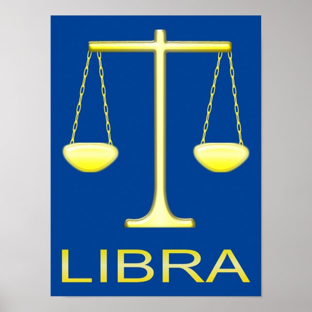 Libra Golden Scales Sign Poster (Vorne)