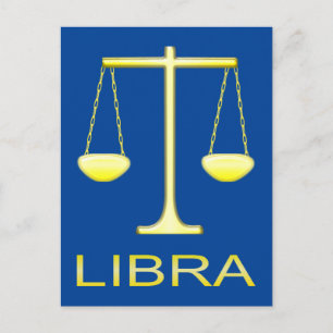 Libra Golden Scales Sign Postkarte