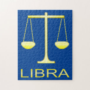 Libra Golden Scales Sign Puzzle